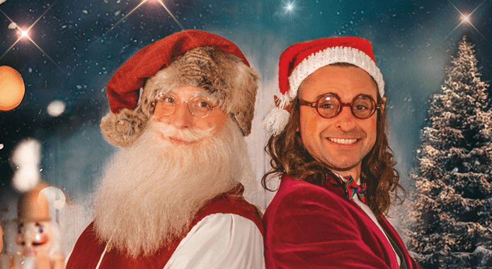 Le Père Noël et le lutin Bourrasque, les héros de La Magie de Noël
